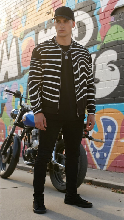 Zebra Bomber Jacket