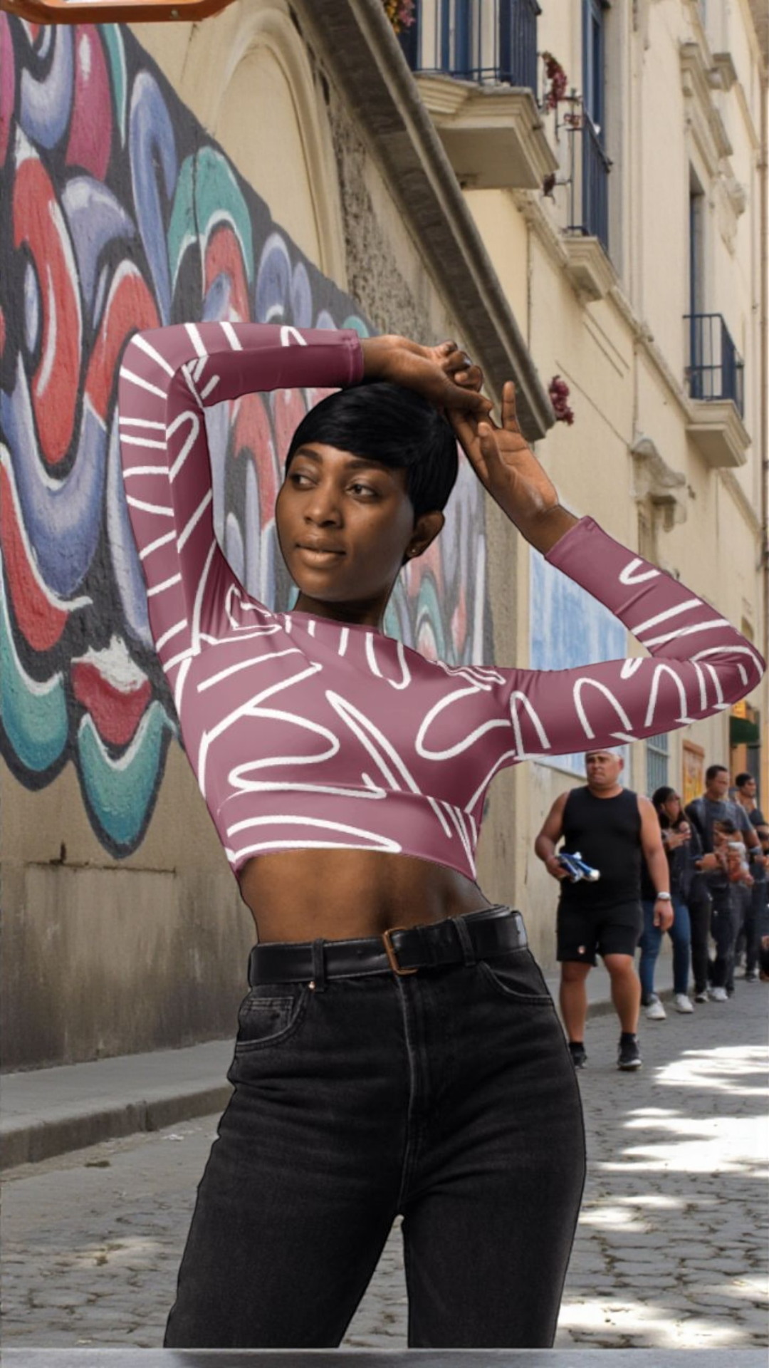 Recycled Long-Sleeve Crop Top